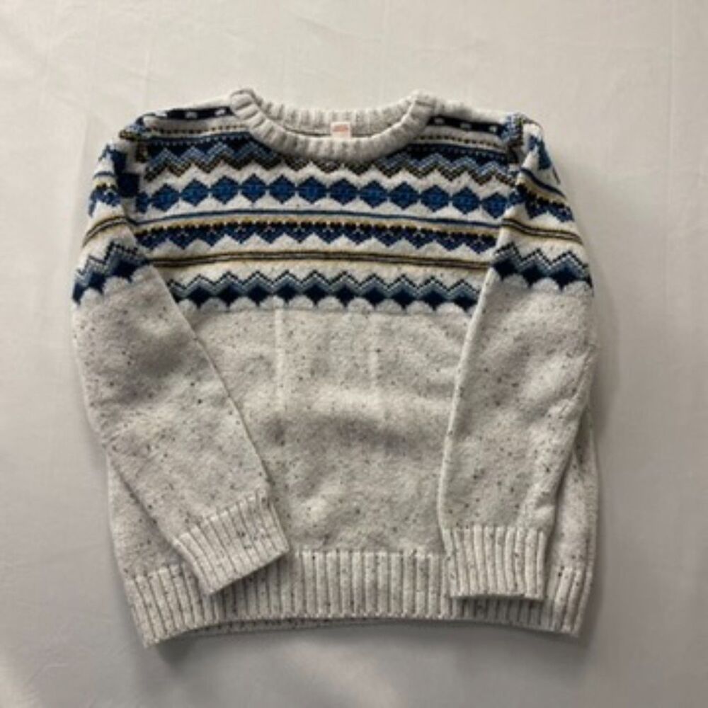 Cat & Jack Toddler 5T Grandpa Sweater Marled Blue/Cream